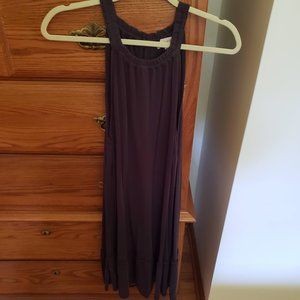 LOFT Charcoal Gray Flounce Dress